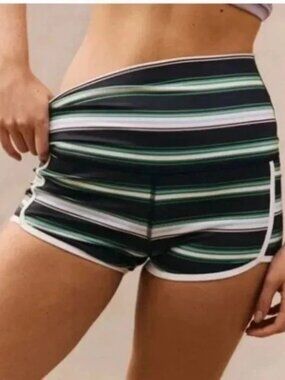 Free People Movement Island Time Printed Striped Shorts Meadow Combo Size M